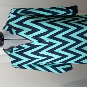 Rue 21 Sz Med Chevron Style Tunic Navy/green